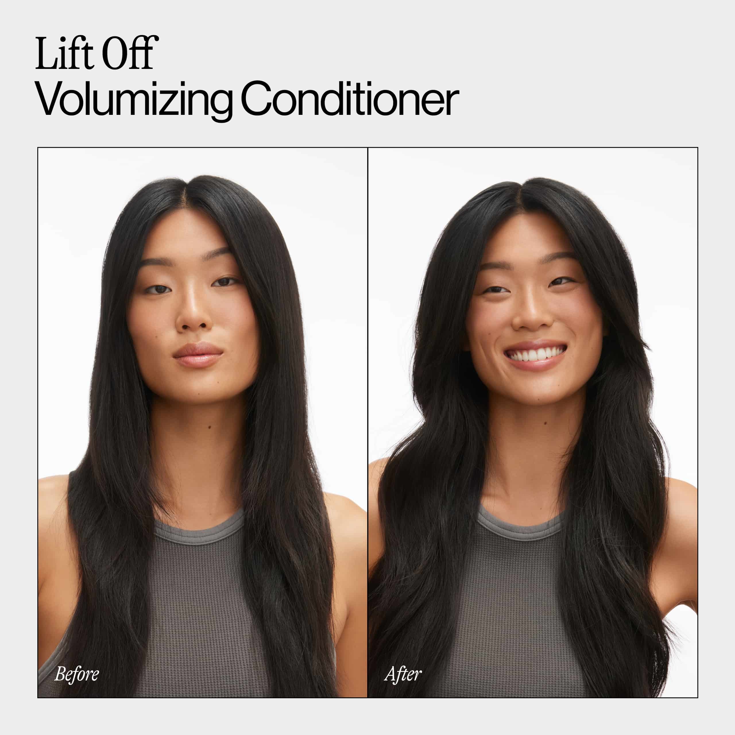 Before and After Using Eva NYC Lift Off Volumizing Conditioner