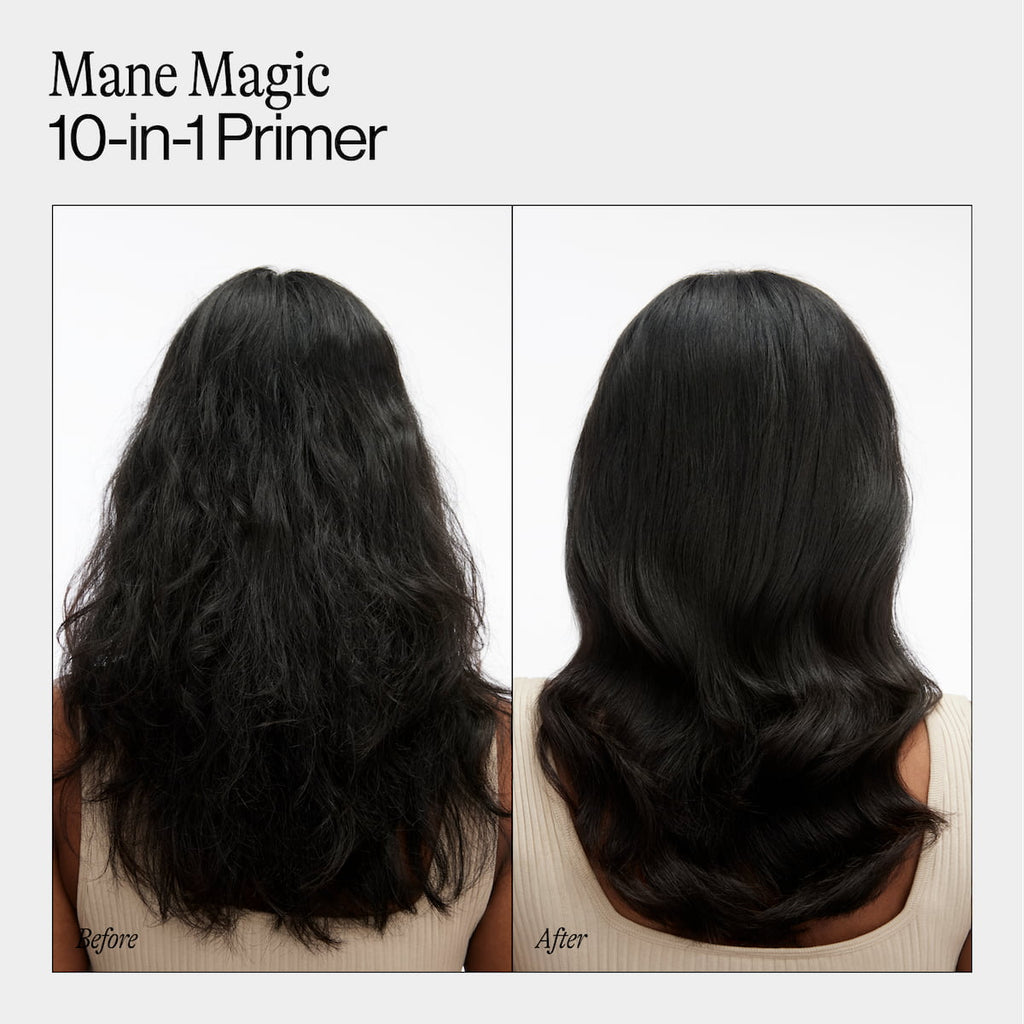 Before and After Using Eva NYC Mane Magic 10-in-1 Primer
