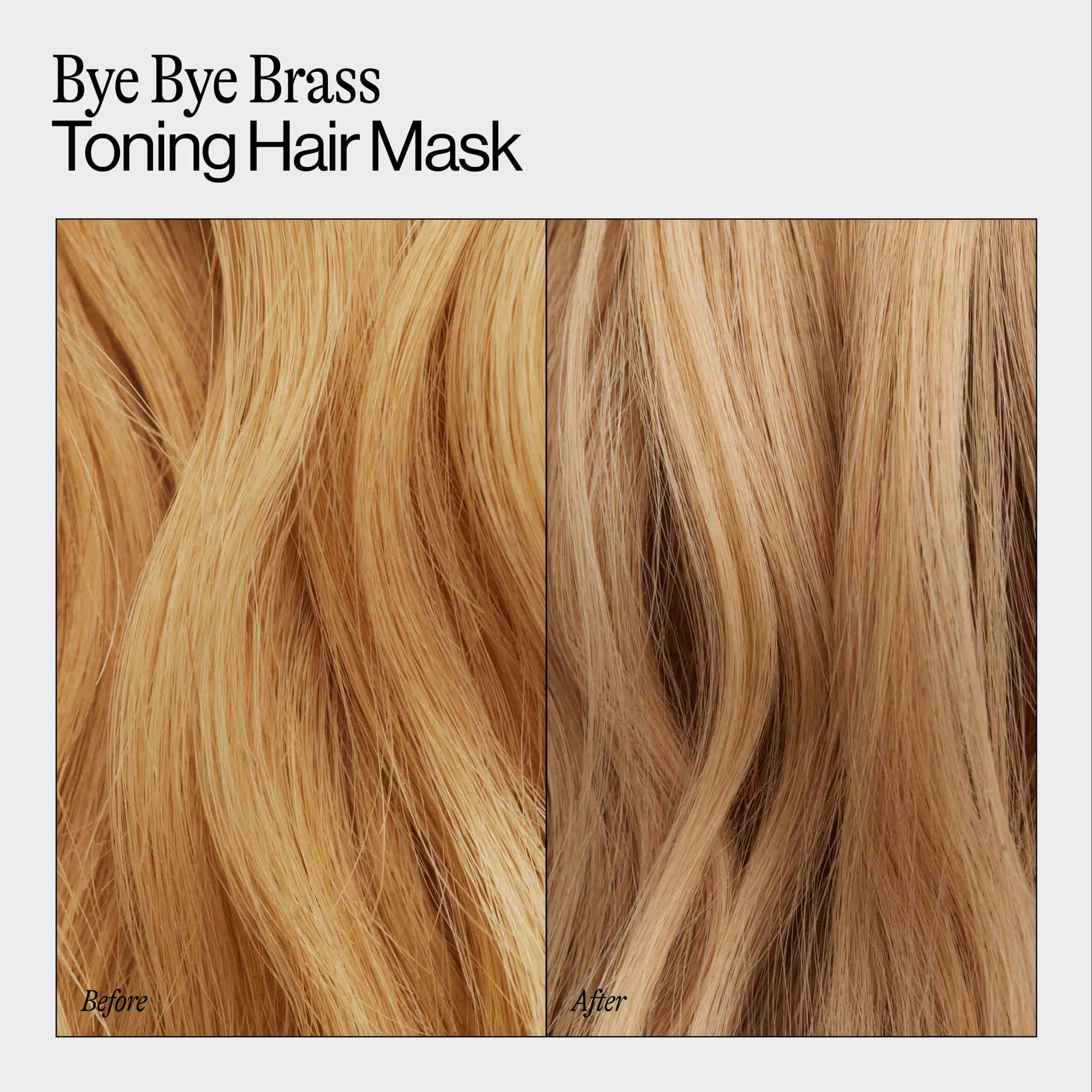 Before and After Using Bye Bye Brass Toning Hair Mask