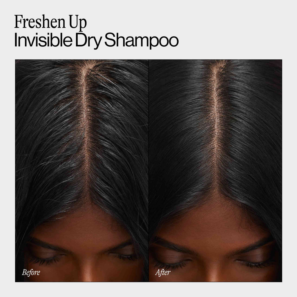 Before and After Using Freshen Up Invisible Dry Shampoo Warm Vanilla Scent