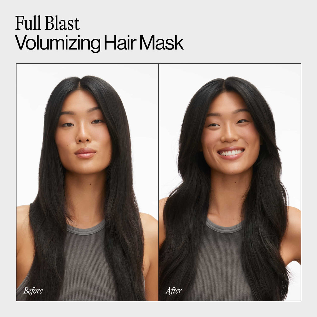 Before and After Using Full Blast Volumizing Hair Mask