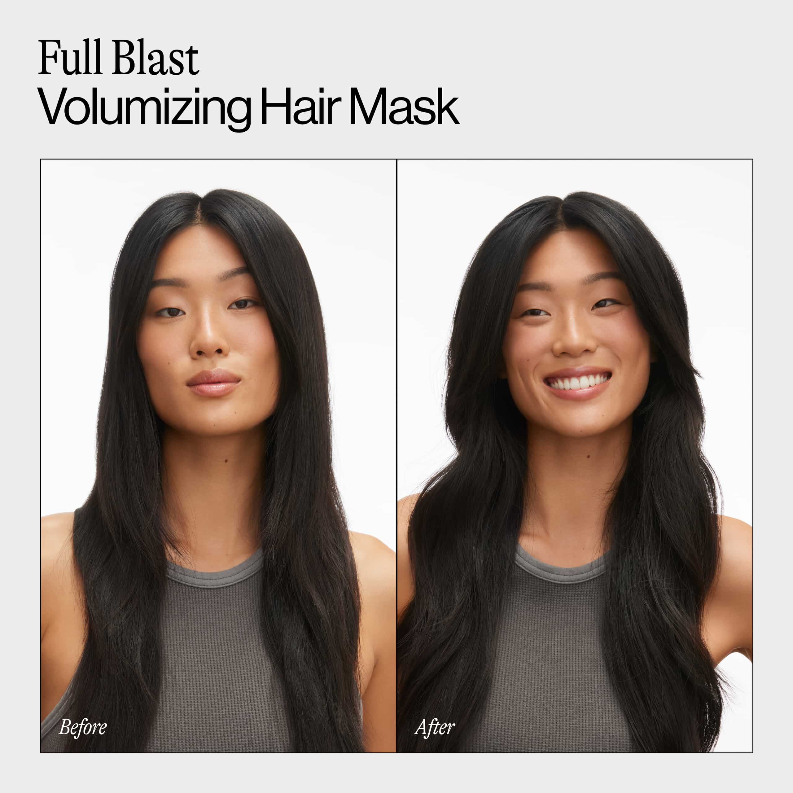 Before and After Using Full Blast Volumizing Hair Mask