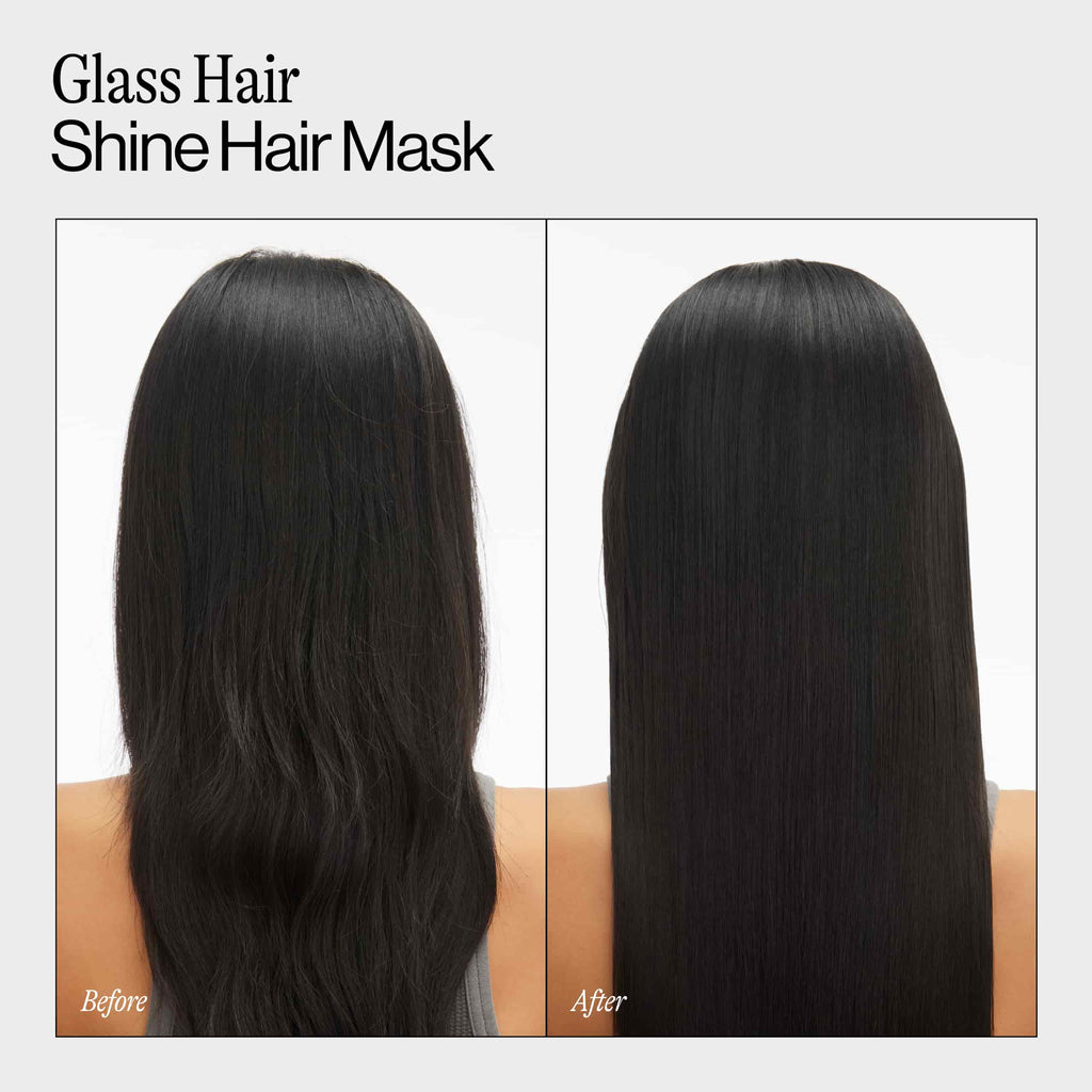 Before and After Using Glass Hair Shine Hair Mask