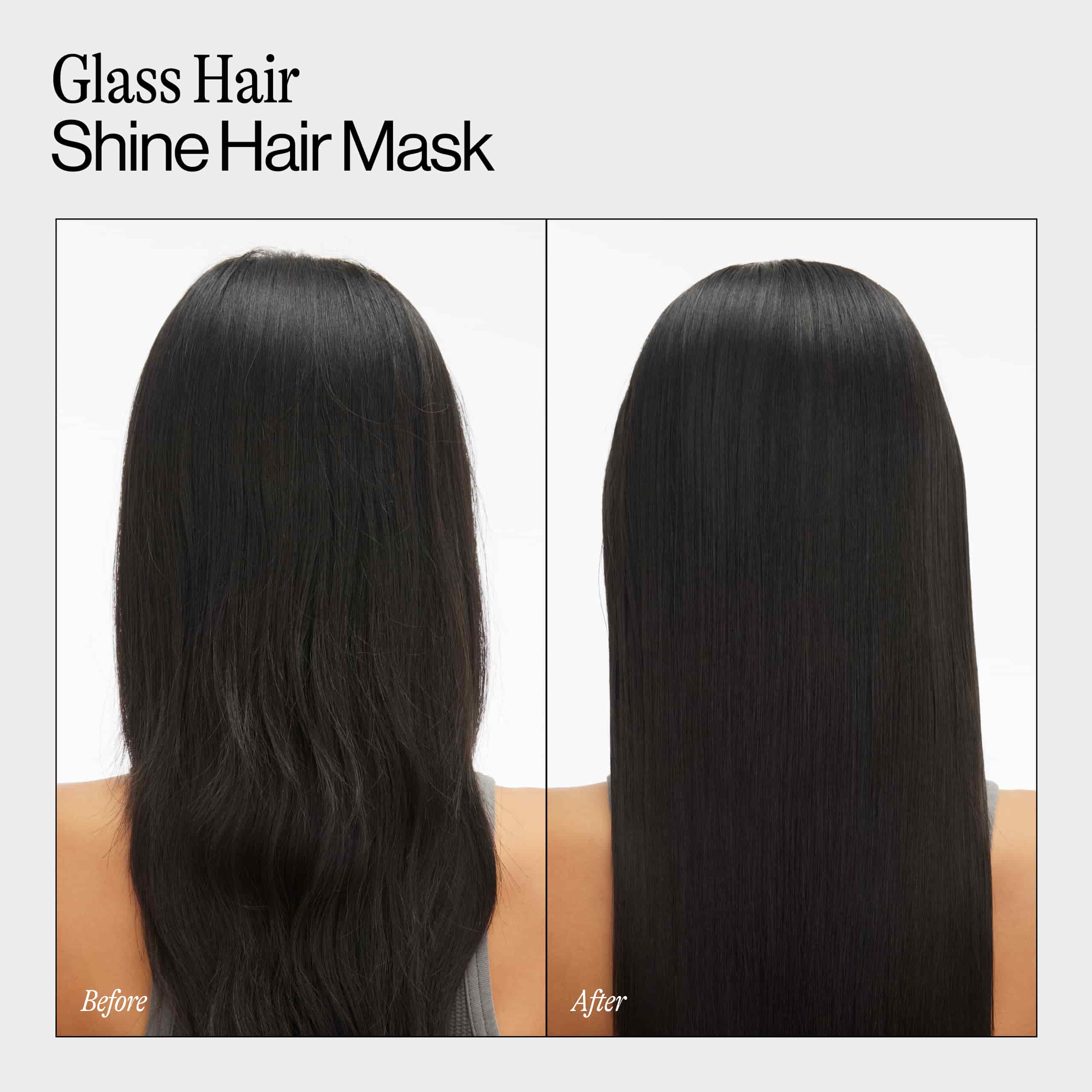Before and After Using Glass Hair Shine Hair Mask