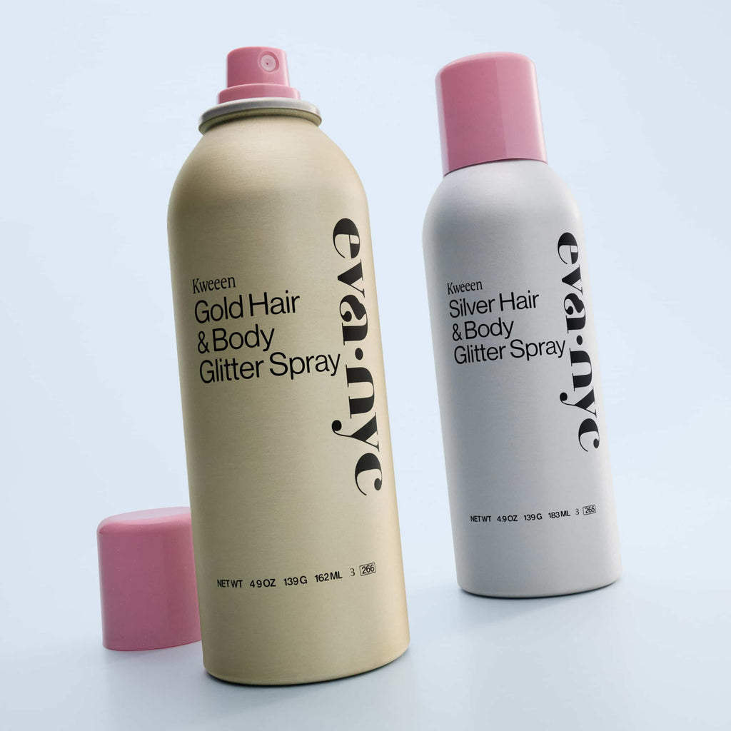 Kweeen Gold and Silver Hair & Body Glitter Spray 