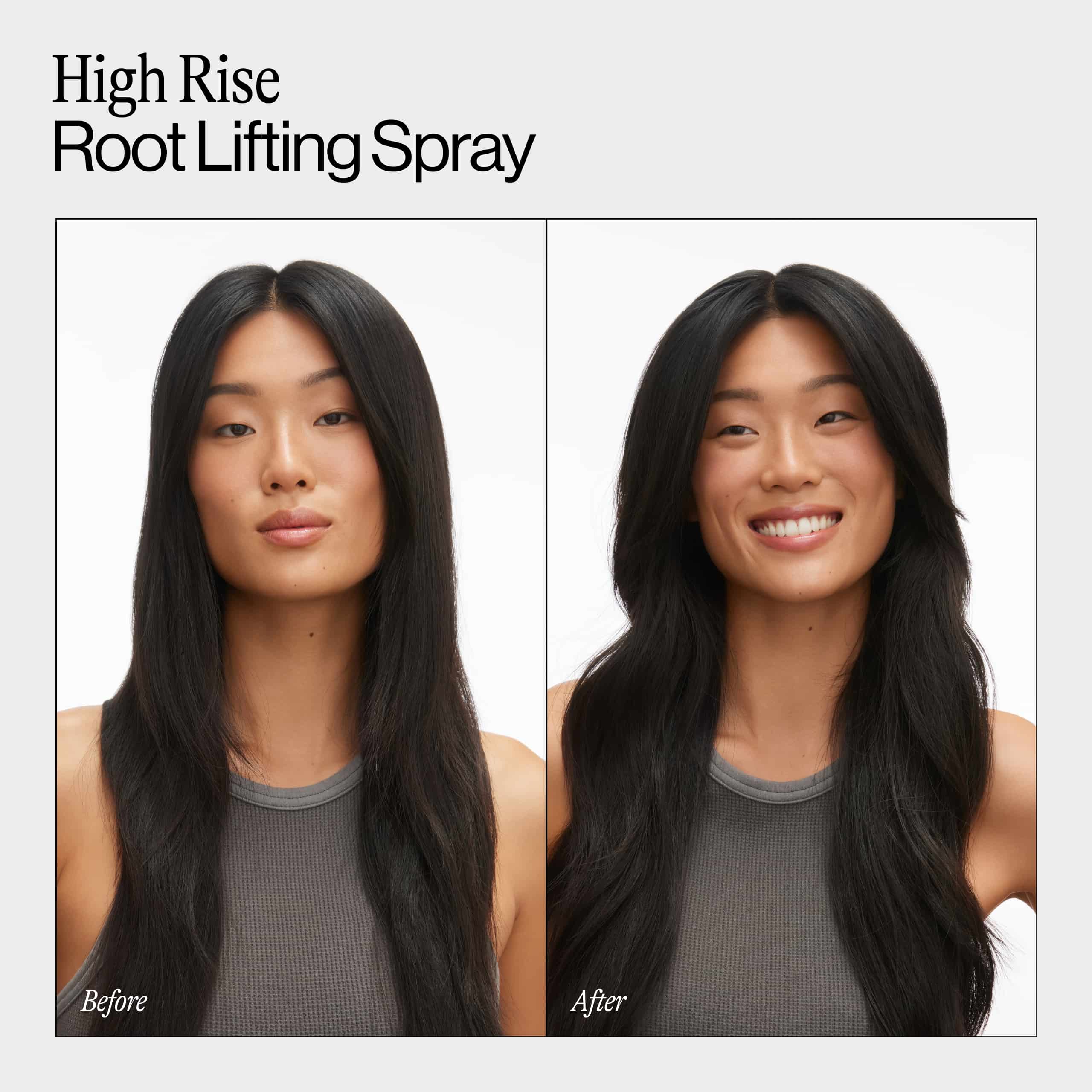 Before and After Using High Rise Root Lifting Mist