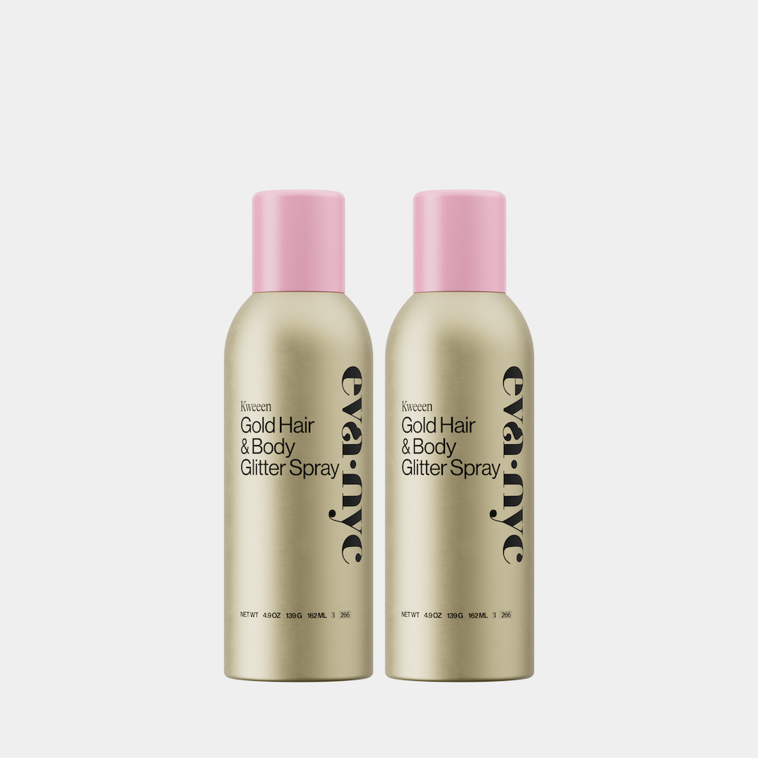 Kweeen Gold Hair & Body Glitter Spray Duo