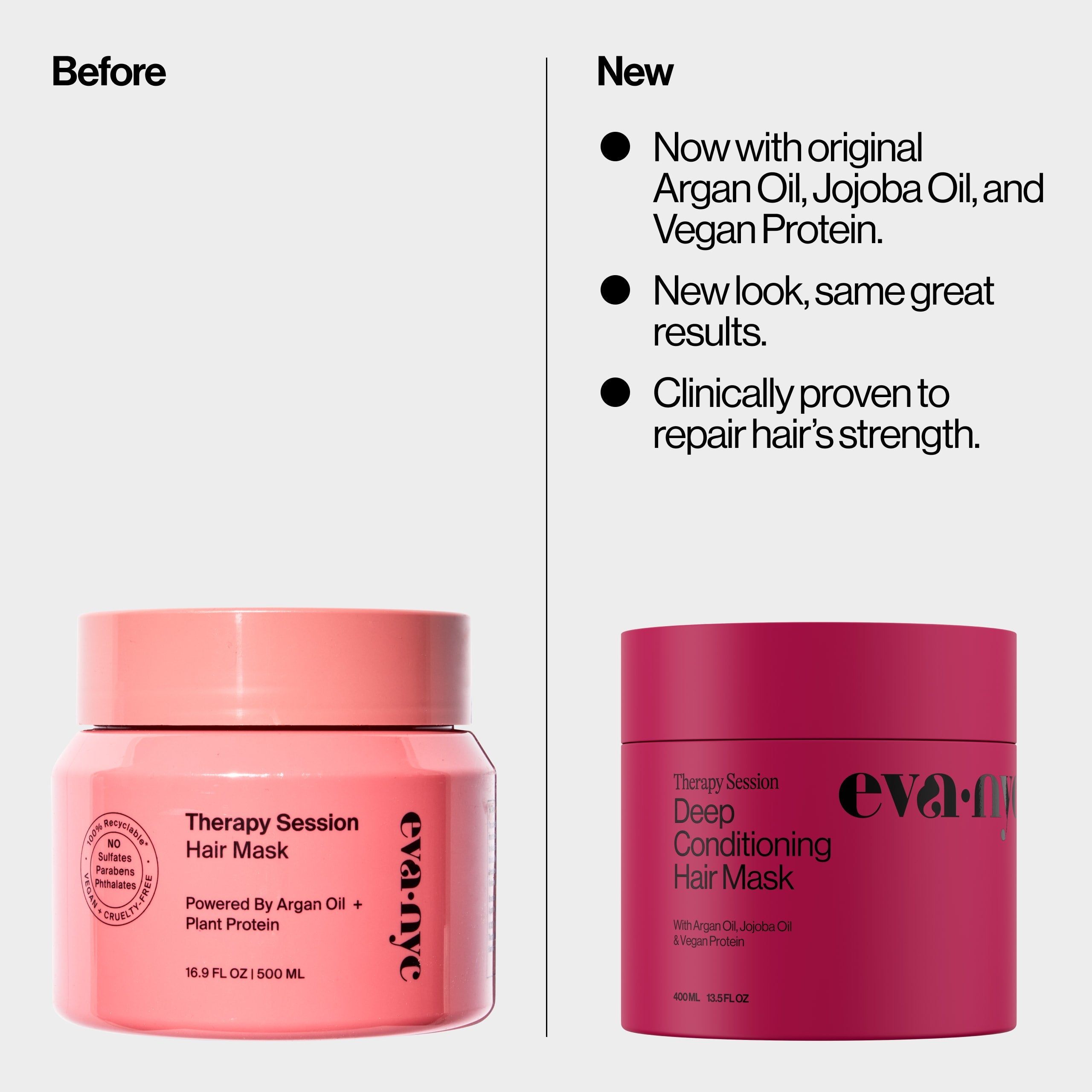 Therapy Session Deep Conditioning Hair Mask Before and New
