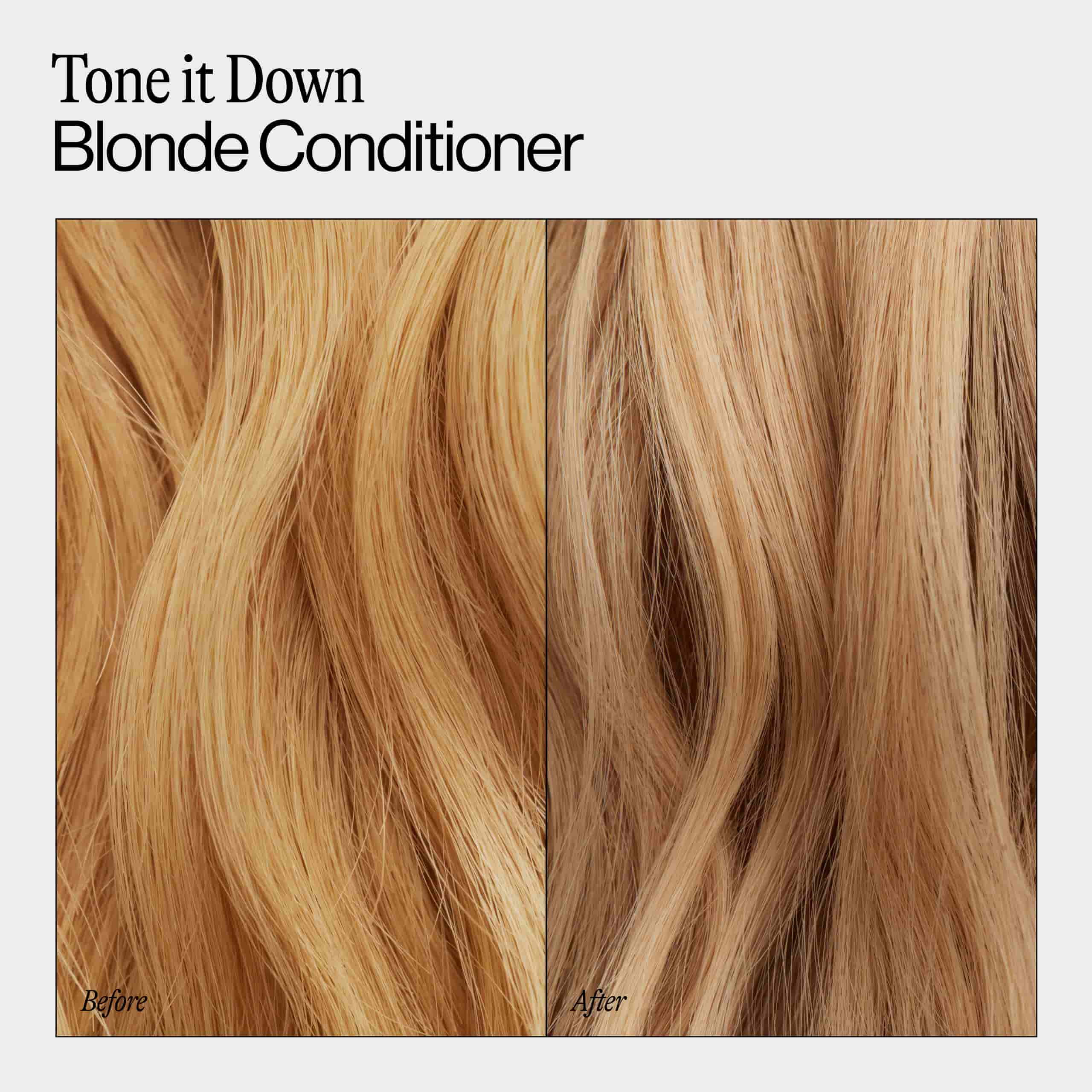 Before and After Using Tone It Down Blonde Conditioner